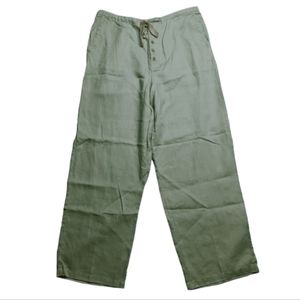 Chadwick's Pale Green Linen Wide Leg Pants SZ 14